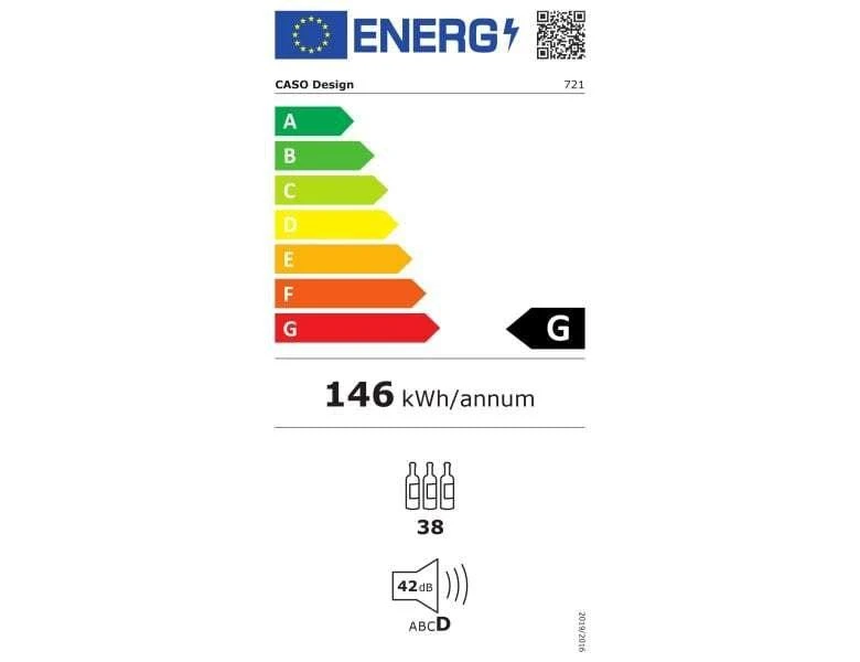 CASO Freestanding Wine Cooler - 38 Bottle Dual Zone 400mm Black - WineExclusive 38 - Image 6