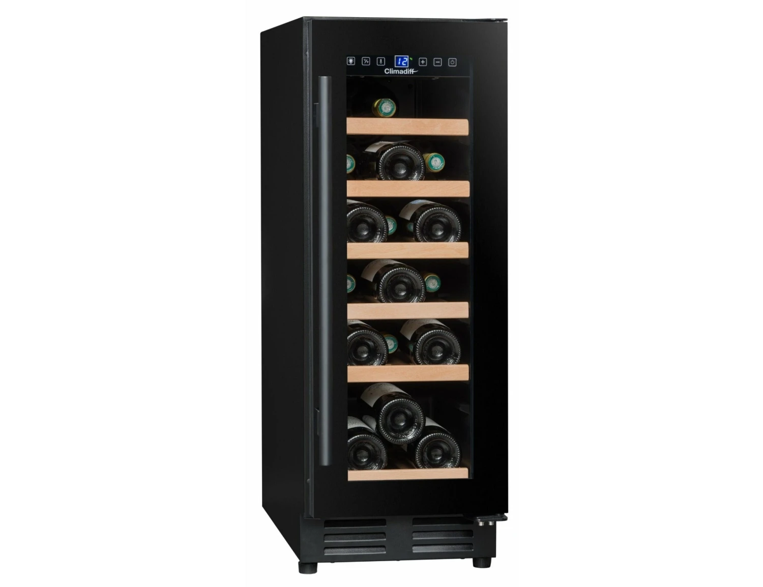 Climadiff 30cm Built In Wine Cooler - 18 Bottle Black - CBU18S2B