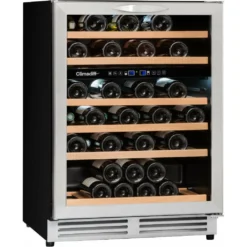 Climadiff Built In Wine Fridge - 50 Bottle Dual Zone 600mm Stainless Steel - CBU51D1X