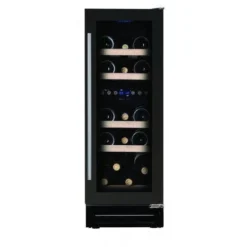 Dunavox 30cm Wine Cooler - 17 Bottle Dual Zone Black - DAUF-17.58DB