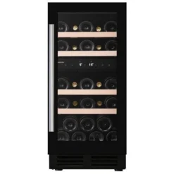Dunavox 400mm Under Counter Wine Cooler - 32 Bottle Dual Zone Black - DAUF-32.78DB