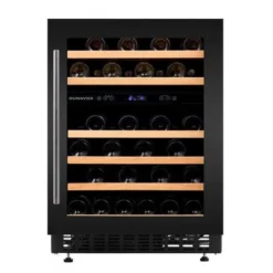 Dunavox 600mm Under Counter Built In Wine Fridge - 45 Bottle Dual Zone Black - DAUF-46.145DB