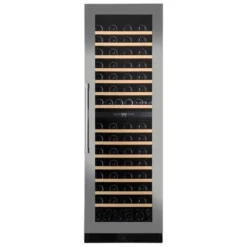 Dunavox Built In Stainless Steel Wine Fridge - 123 Bottle Dual Zone 600mm - DX-123.338DSS