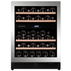 Dunavox Built In Wine Cooler - 45 Bottle Dual Zone 600mm Stainless Steel - DAUF-45.125DSS.TO