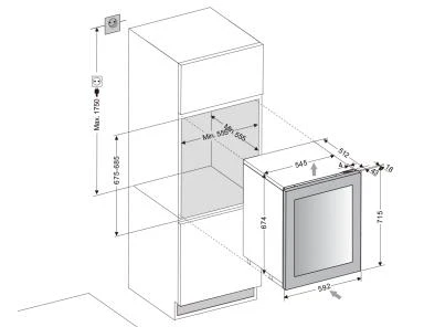 Dunavox Integrated Wine Cooler - Dual Zone 600mm Black 32 Bottle - DAVG-32.80DB.TO - Image 7