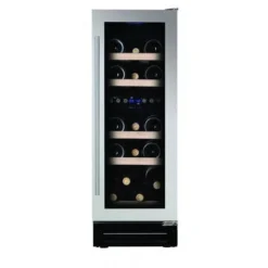 Dunavox Under Counter 30cm Wine Fridge - Dual Zone Stainless Steel 17 Bottle - DAUF-17.58DSS