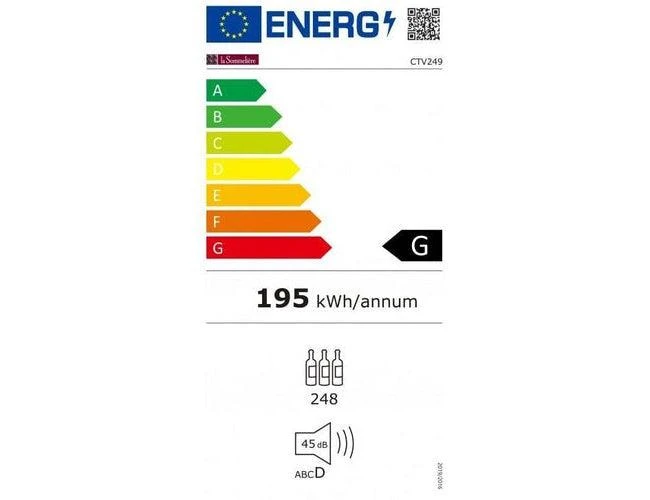 La Sommeliere Freestanding Wine Fridge - 595mm Black - CTV249 - Image 8