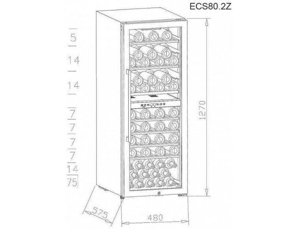 La Sommelière Wine Fridge - Dual Zone 480mm Black - ECS80.2Z - Image 11