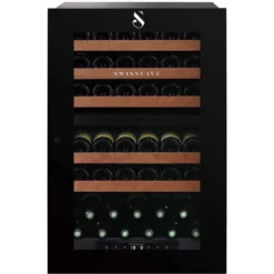 Swisscave Integrated Dual Zone Wine Cooler - 600mm Black - WLI-160DF