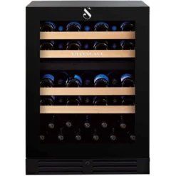 Swisscave Under Counter Wine Fridge - Dual Zone 600mm Black - WL155DF