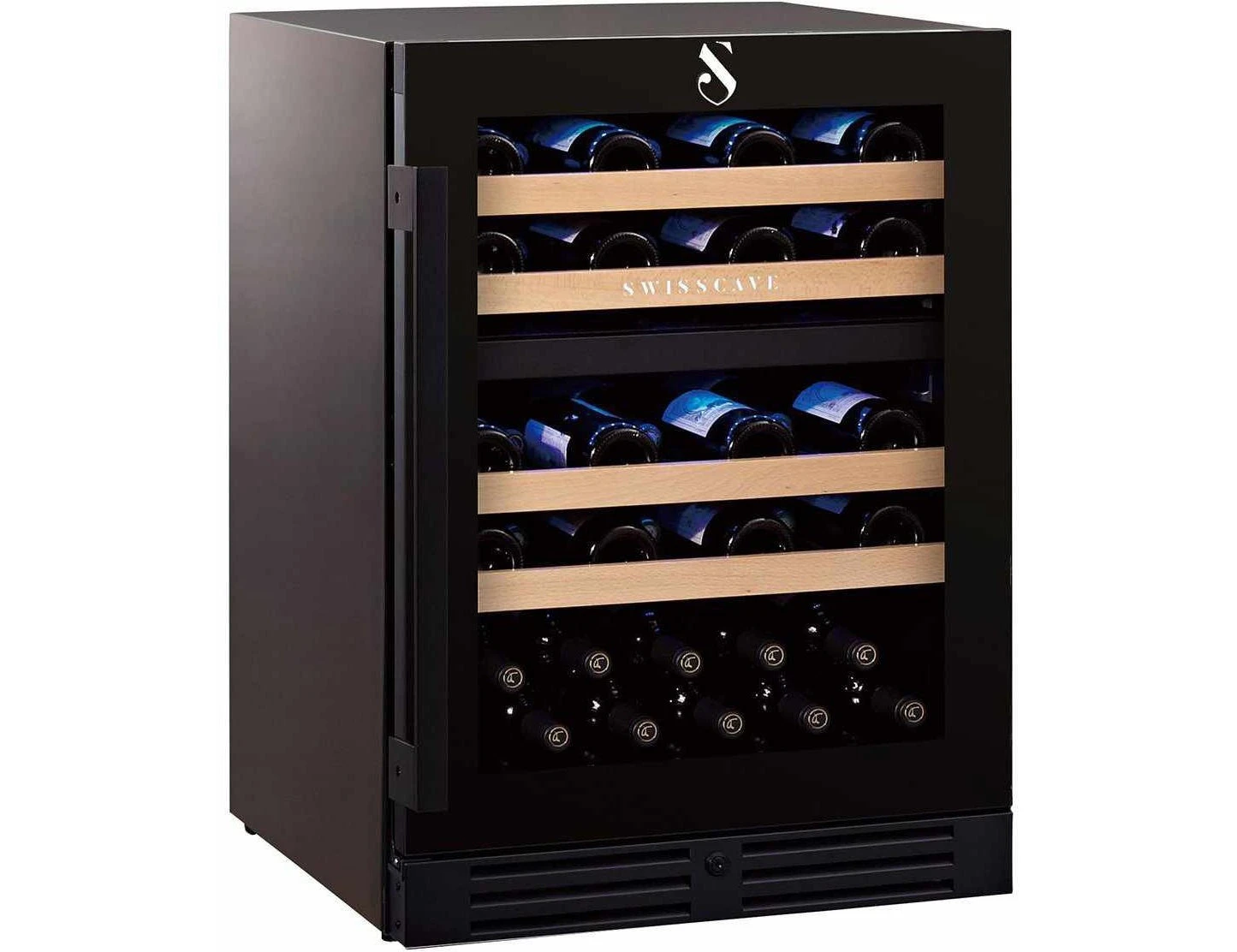 Swisscave Under Counter Wine Fridge - Dual Zone 600mm Black - WL155DF - Image 3