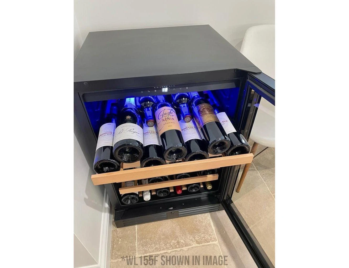 Swisscave Under Counter Wine Fridge - Dual Zone 600mm Black - WL155DF - Image 4