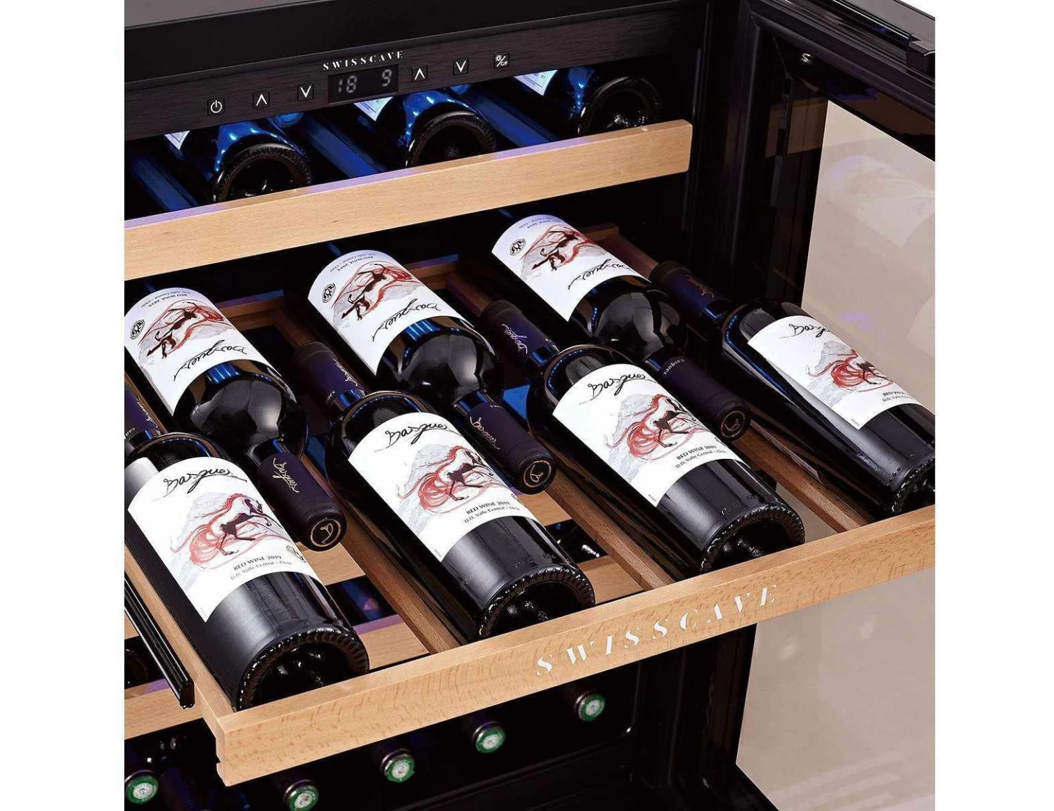 Swisscave Under Counter Wine Fridge - Dual Zone 600mm Black - WL155DF - Image 7