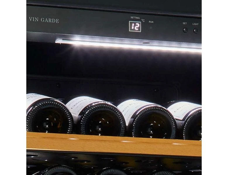 VIN GARDE Freestanding Wine Fridge - Dual Zone 600mm Stainless Steel - POMMARD 160 - Image 5