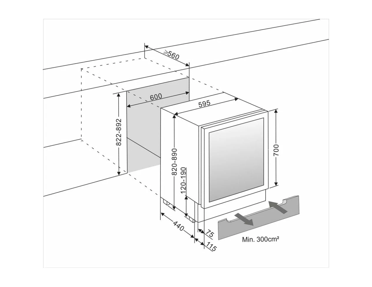 MQuvée Black Under Counter Drinks Fridge - 600mm Black - Beer Server 60 - Image 5