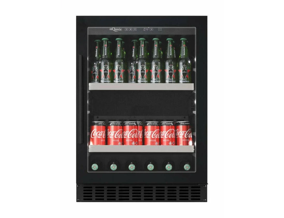 MQuvée Black Under Counter Drinks Fridge - 600mm Black - Beer Server 60